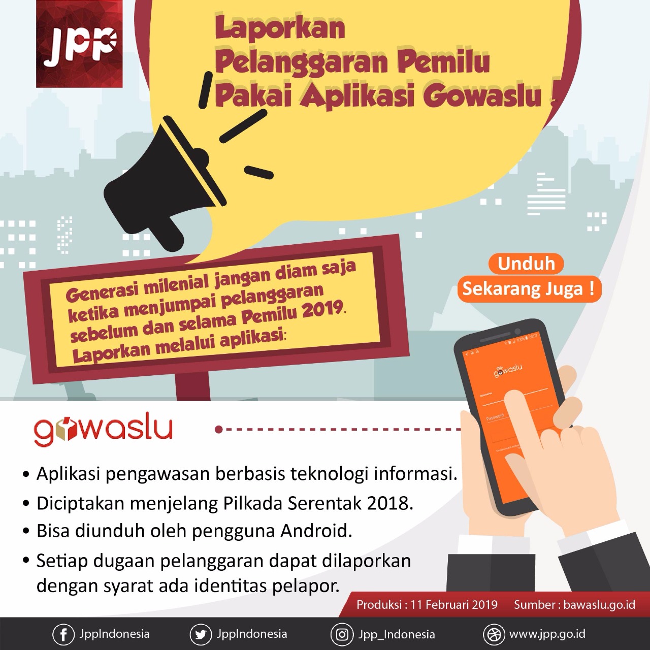 Laporkan Pelanggaran Pemilu Pakai Aplikasi Gowaslu - 20190212